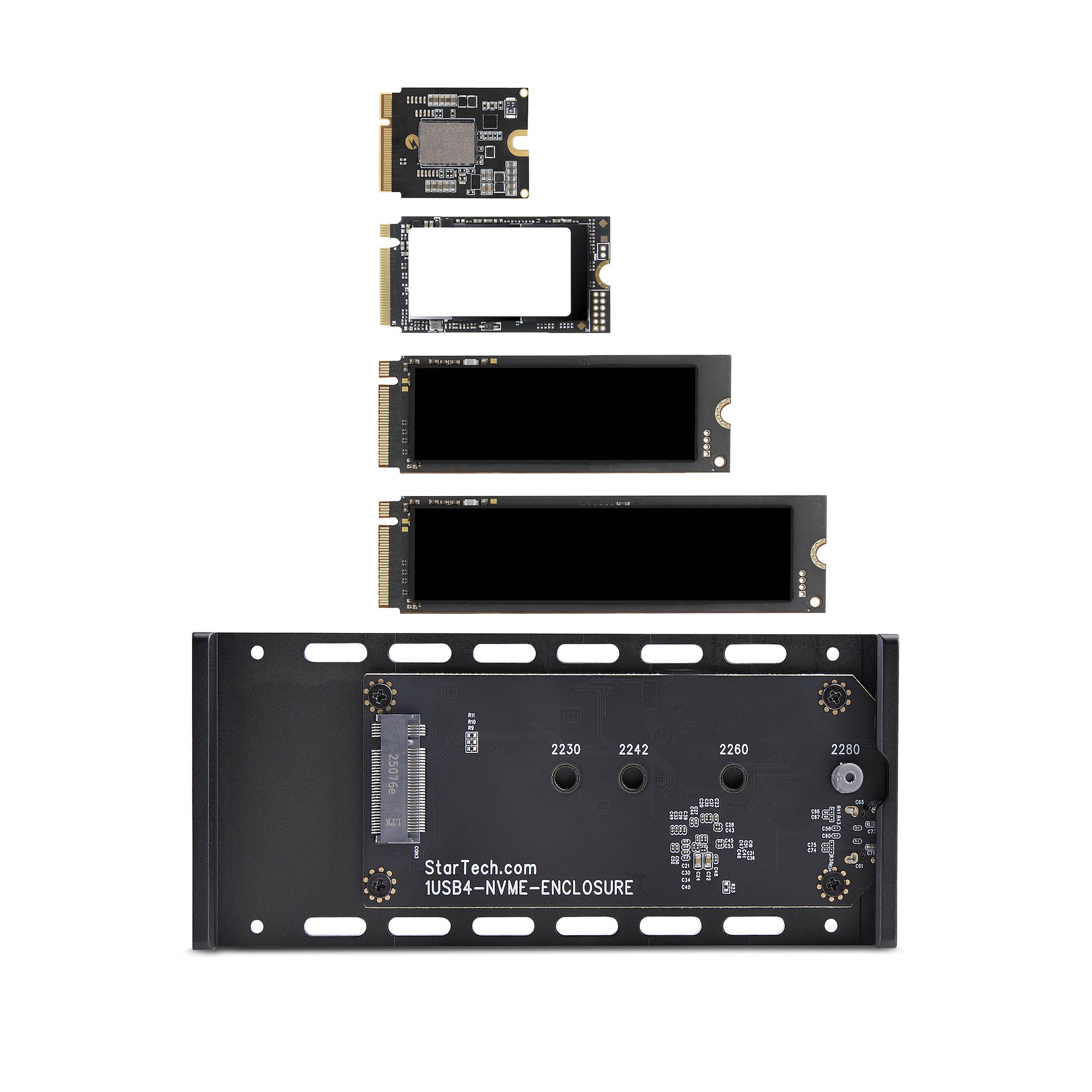 STARTECHCOM USB4m2 NVMe Gehaeuse 40Gbps Externes USBC Thunderbolt NVMe SSD Gehaeuse AluminiumKuhlkoerpergehaeuse BM und MKey