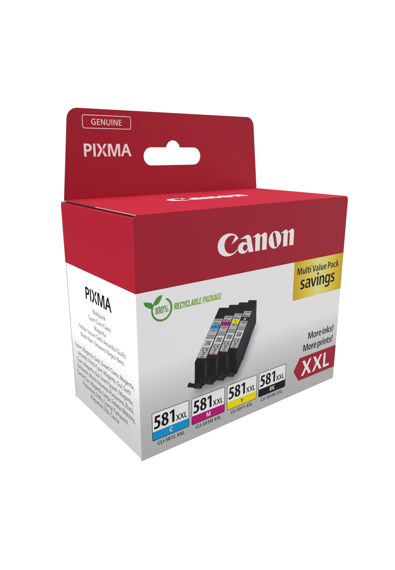 Canon CLI581XXL BKCMY schwarz, cyan, magenta, gelb Druckerpatronen, 4erSet