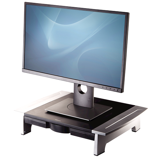 AKTION Fellowes Monitorständer Office Suites Kompakt schwarz, silber mit 10 Euro CashBack