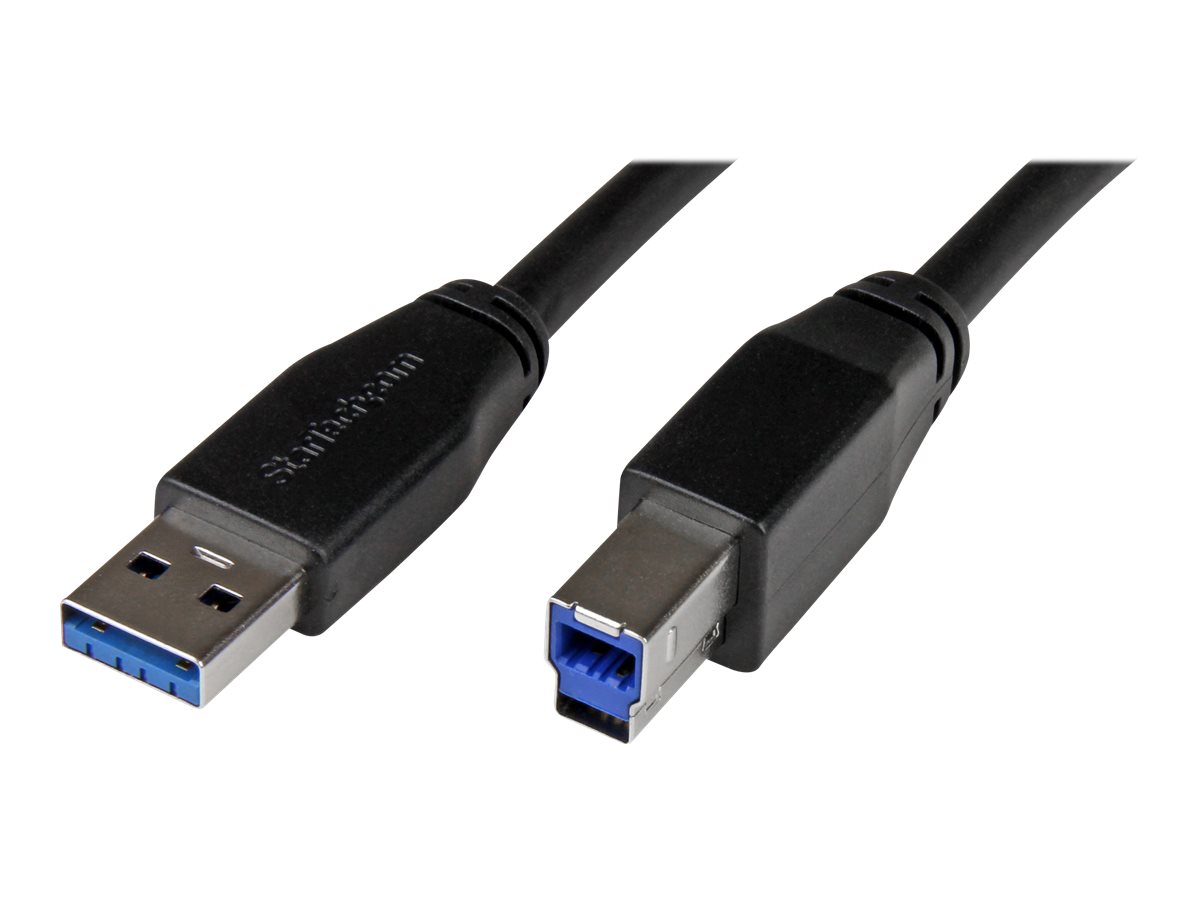 STARTECHCOM 5m Aktives USB 30 USBA auf USBB Kabel USB A zu USB B Anschlusskabel USB 31 Gen 1 5 Gbits