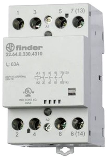 Finder Installationsschütz 3 Schließer 1 Öffner 63 A 230 V