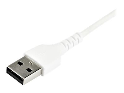 StarTech.com 2m USB A to USB C Charging Cable - Durable Fast Charge & Sync USB 2.0 to USB Type C Data Cord - Aramid Fiber M/M 60W White - USB Typ-C-Kabel - 2 m