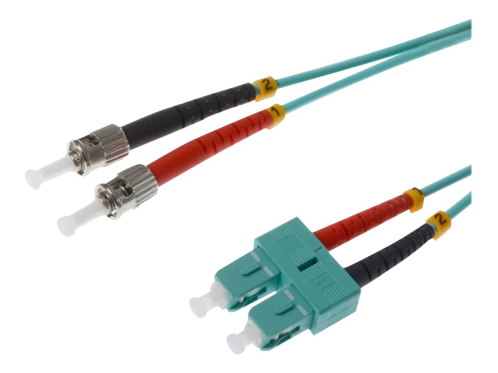 helos LWL Patchkabel SC/ST Duplex 50/125µm OM3 aqua 2,0m
