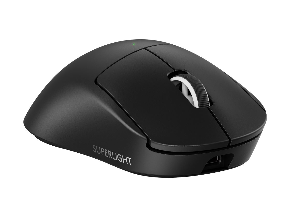 Logitech G PRO X SUPERLIGHT 2 DEX - Maus - ergonomisch - Fr Rechtshänder - optisch - 5 Tasten - kabellos. kabelgebunden - 2.4 GHz. USB - Schwarz
