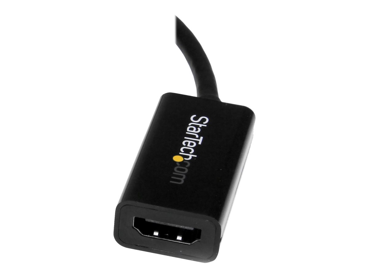 STARTECH.COM Mini DisplayPort to HDMI Video Converter mDP 1.2 to HDMI Active Adapter for UltraBook / Laptop 4K - 30Hz - Bla