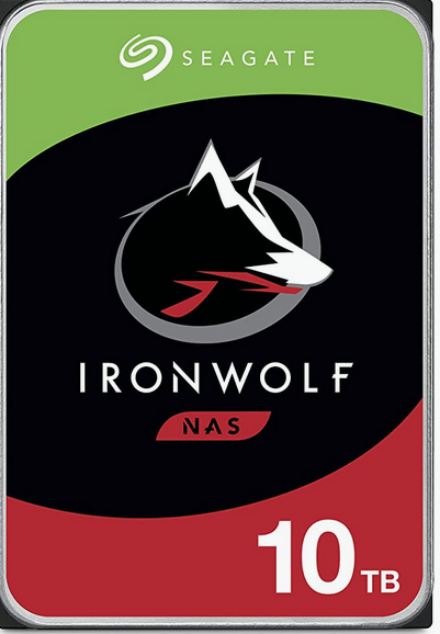 SEAGATE Ironwolf NAS HDD 10TB 7200rpm 6Gbs SATA 256MB cache 8,9cm 3,5Zoll 24x7 CMR fuer NAS und RAID Rackmount Systeme BLK P