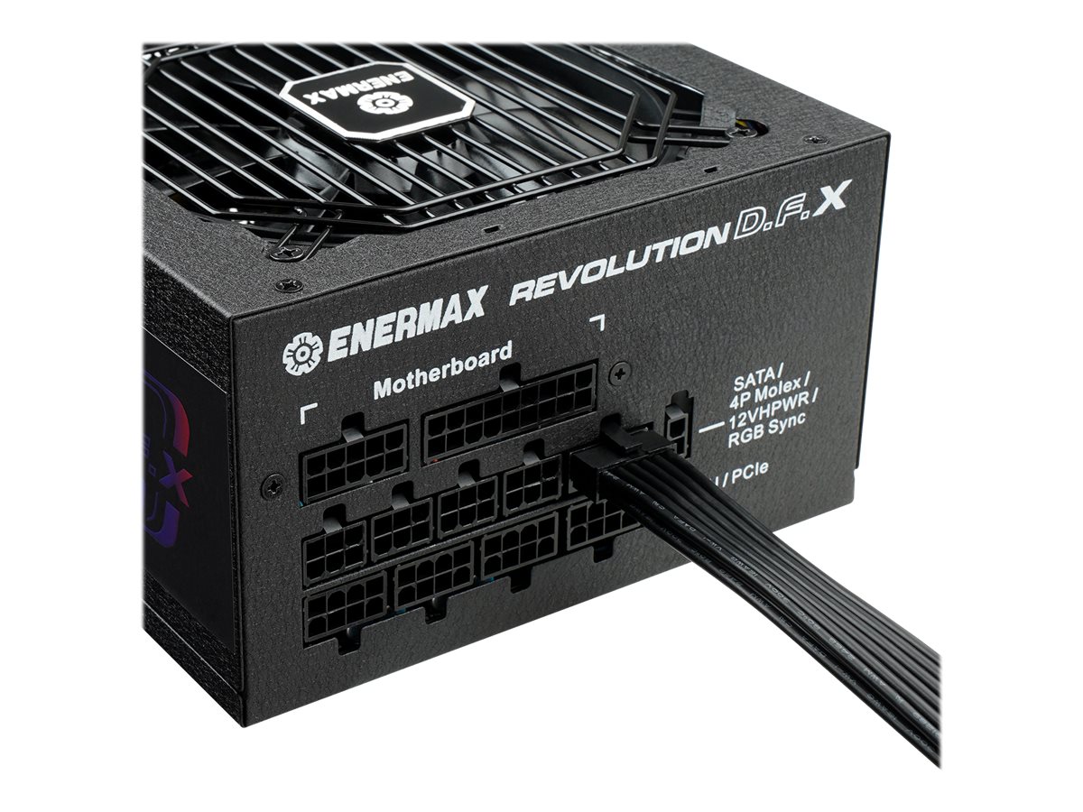 ENERMAX Revolution D.F. X ARGB ATX3.0 PCI-e 5.0 PC Netzteil 850W 80Plus Gold Vollmodular 2X 12VHPWR Semi-Fanless