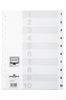 DURABLE Ordnerregister Vollformat 1-10 weiss 10-teilig, 1 Satz DURABLE Ordnerregister Vollformat 1-10 weiss 10-teilig, 1 Satz