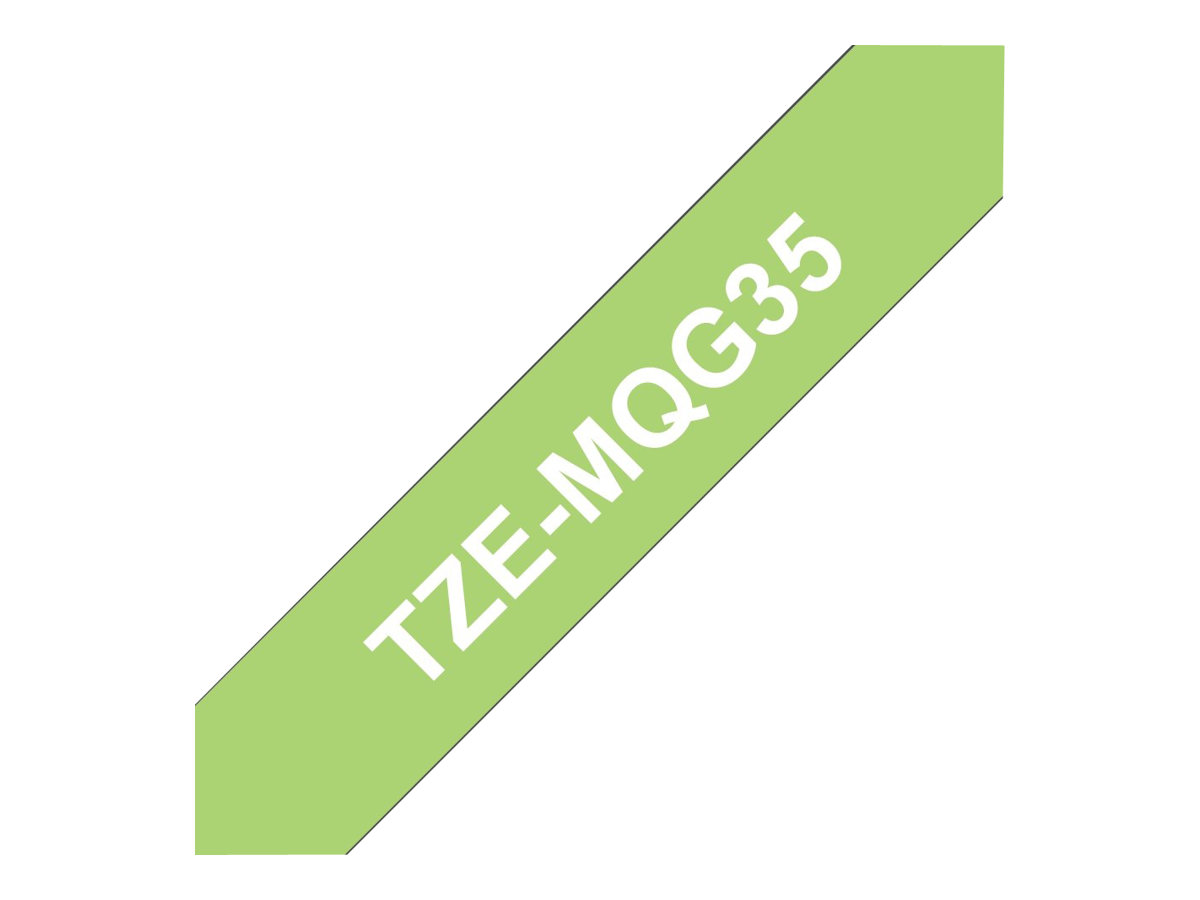 Brother laminiertes Schriftband P-Touch TZe-MQG35 - 12 mm x 5 m - Weiß auf Apfelgrün
