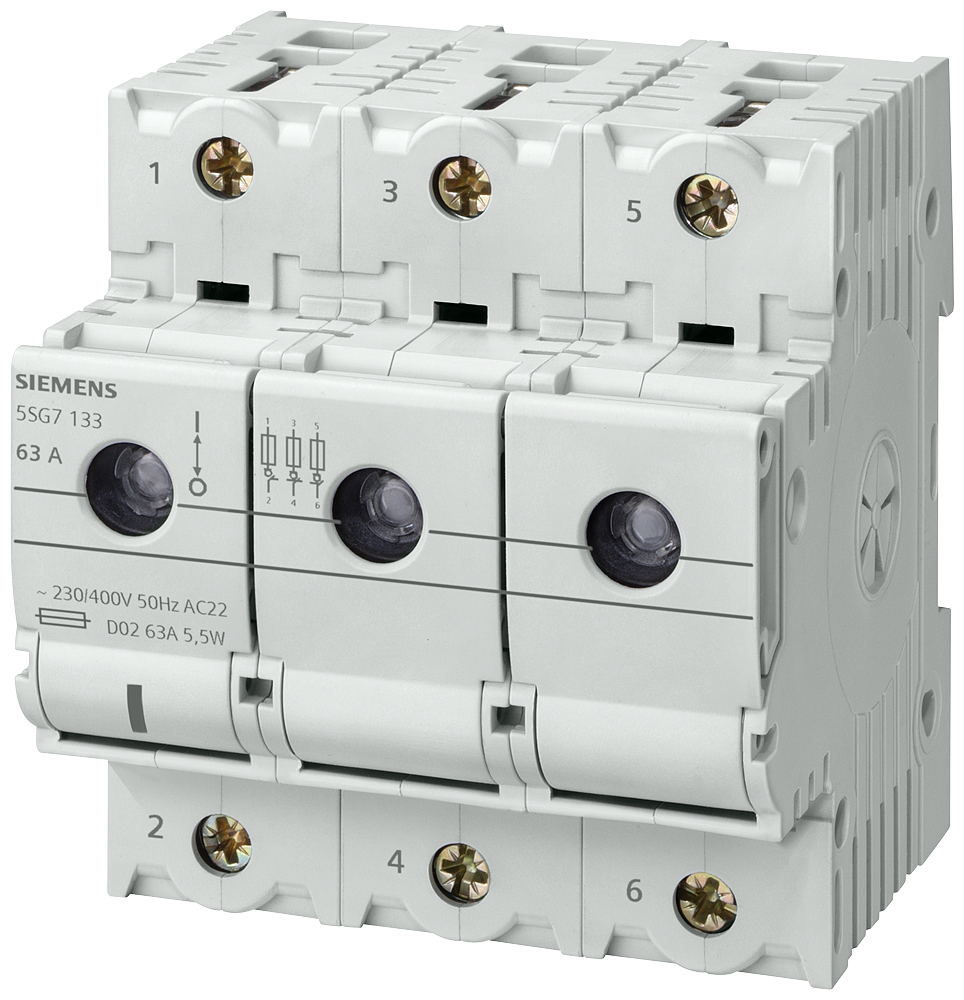 Siemens 5SG7133 Lasttrennschalter Sicherungsgroesse D02 63 A 400 V 1 St. Siemens 5SG7133 Lasttrennschalter Sicherungsgroesse D02 63 A 400 V 1 St.