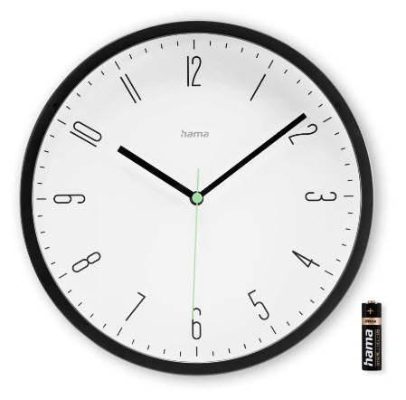 Hama Wanduhr Capri 25 cm Weiß Schwarz