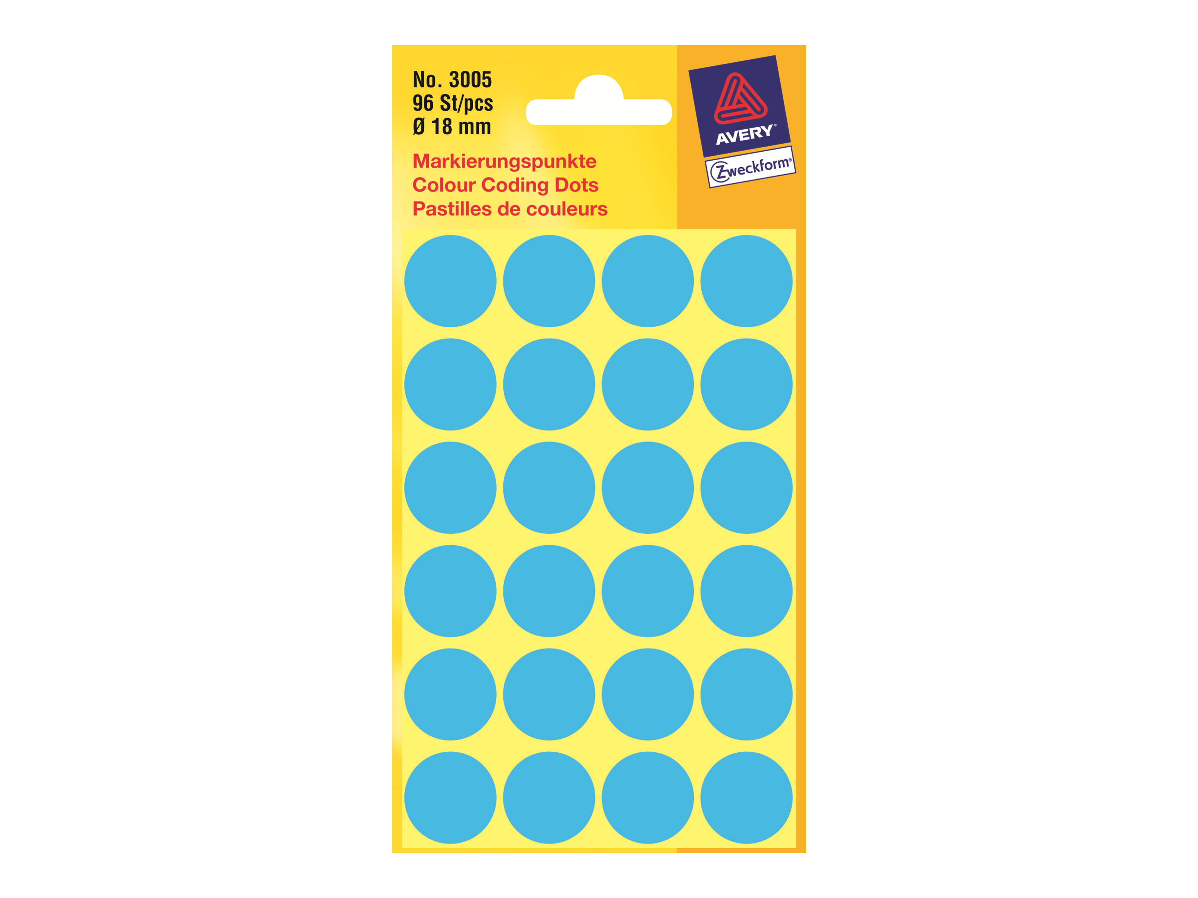 AVERY Zweckform Klebepunkte 3005 blau Ø 18,0 mm, 96 St. AVERY Zweckform Klebepunkte 3005 blau Ø 18,0 mm, 96 St.