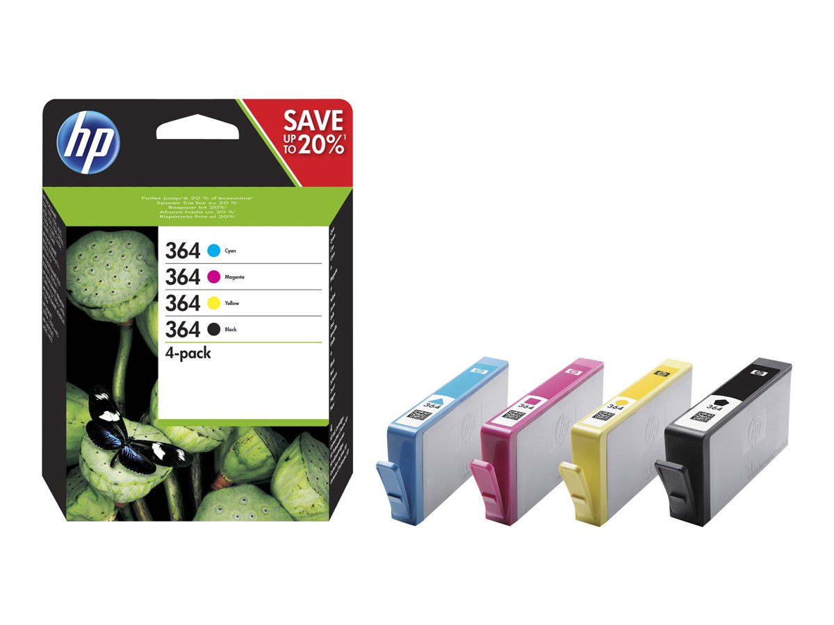 HP 364 (N9J73AE) schwarz, cyan, magenta, gelb Druckerpatronen, 4er-Set