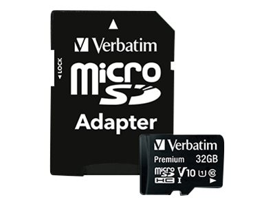 Verbatim microSDHC Speicherkarte 32 GB UHS-I Premium Class 10 + SD Adapter