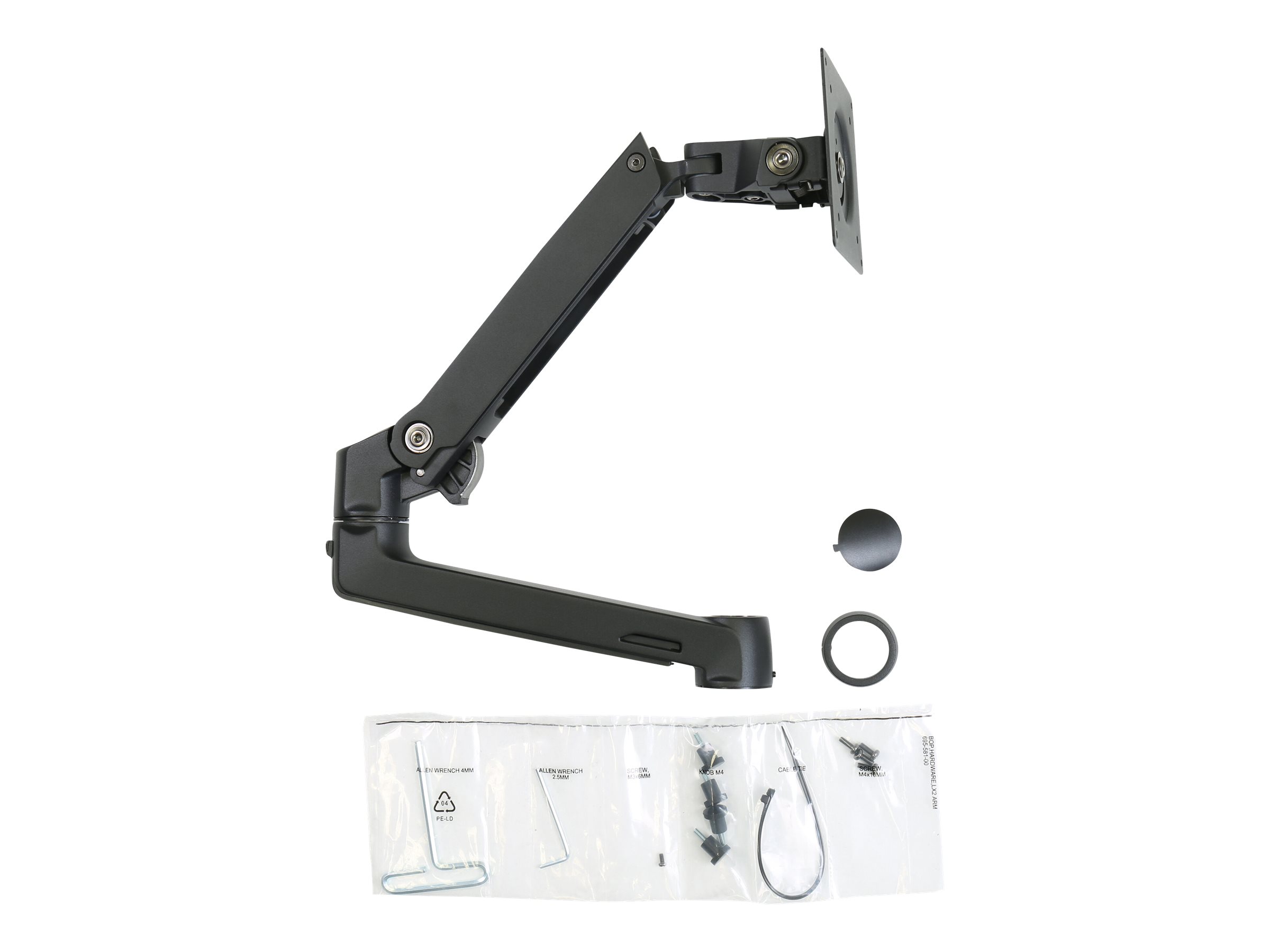 ERGOTRON LX Dual Stacking Arm Extension and Collar Kit Matte Black