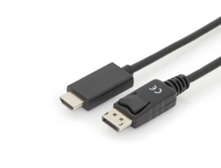 ASSMANN DisplayPort Adapterkabel DP - HDMI Typ A St/St 2.0m m/Verrieg. DP 1.2 HDMI 2.0 4K/60Hz CE sw