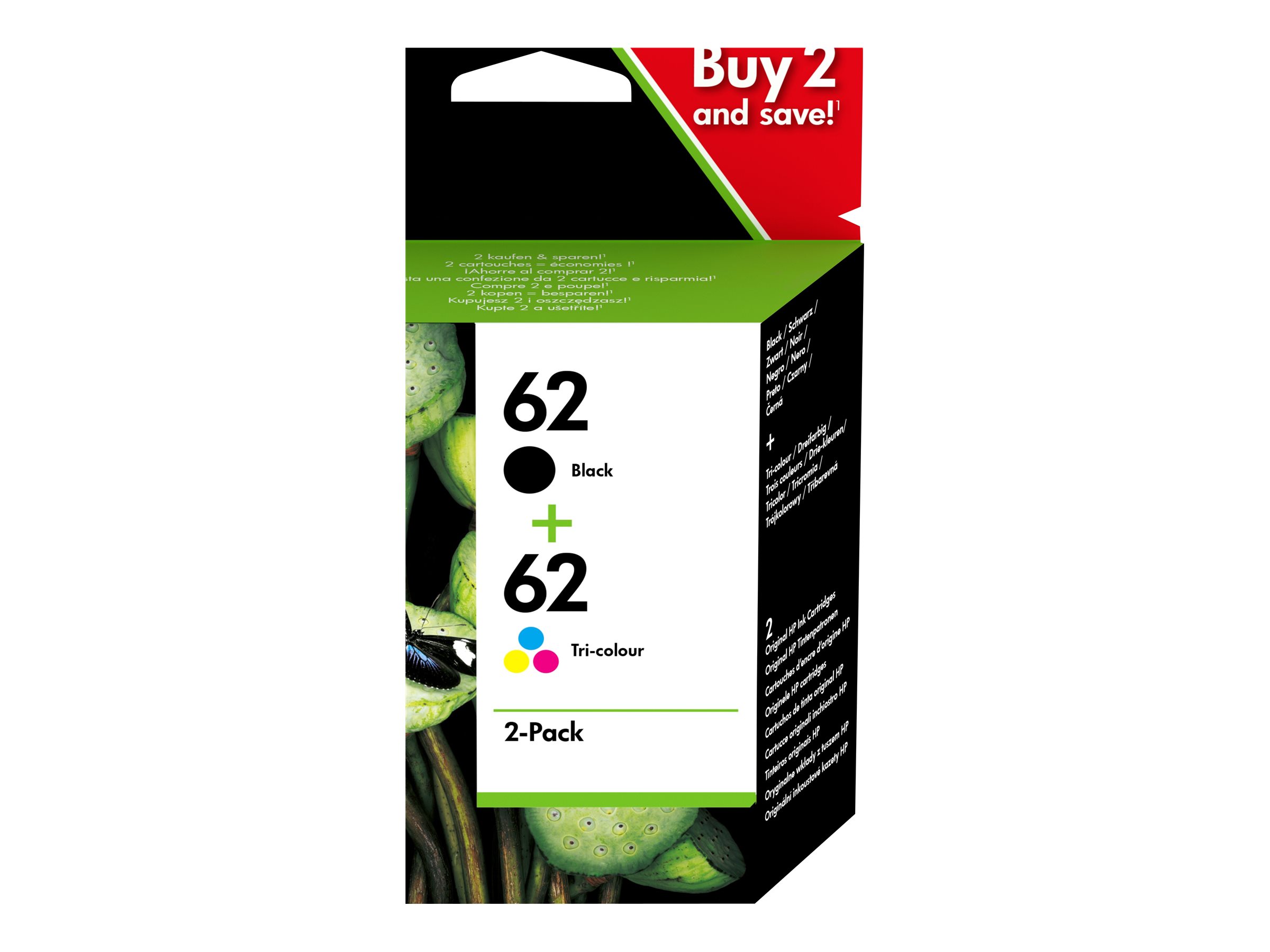 HP 62 (N9J71AE) schwarz, color Druckerpatronen, 2er-Set HP 62 (N9J71AE) schwarz, color Druckerpatronen, 2er-Set