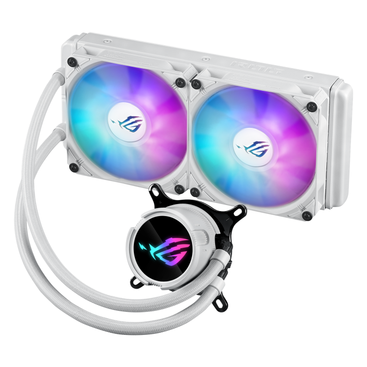 ASUS ROG Strix LC III 240 ARGB WHT allinone CPU liquid cooler with 360 rotatable water block Premium ROG ARGB fans