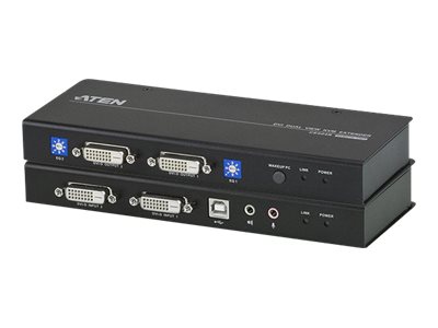 DATA KVM Extender USB Dual View DVI KVM Extender with Audio and RS232 60m ATEN