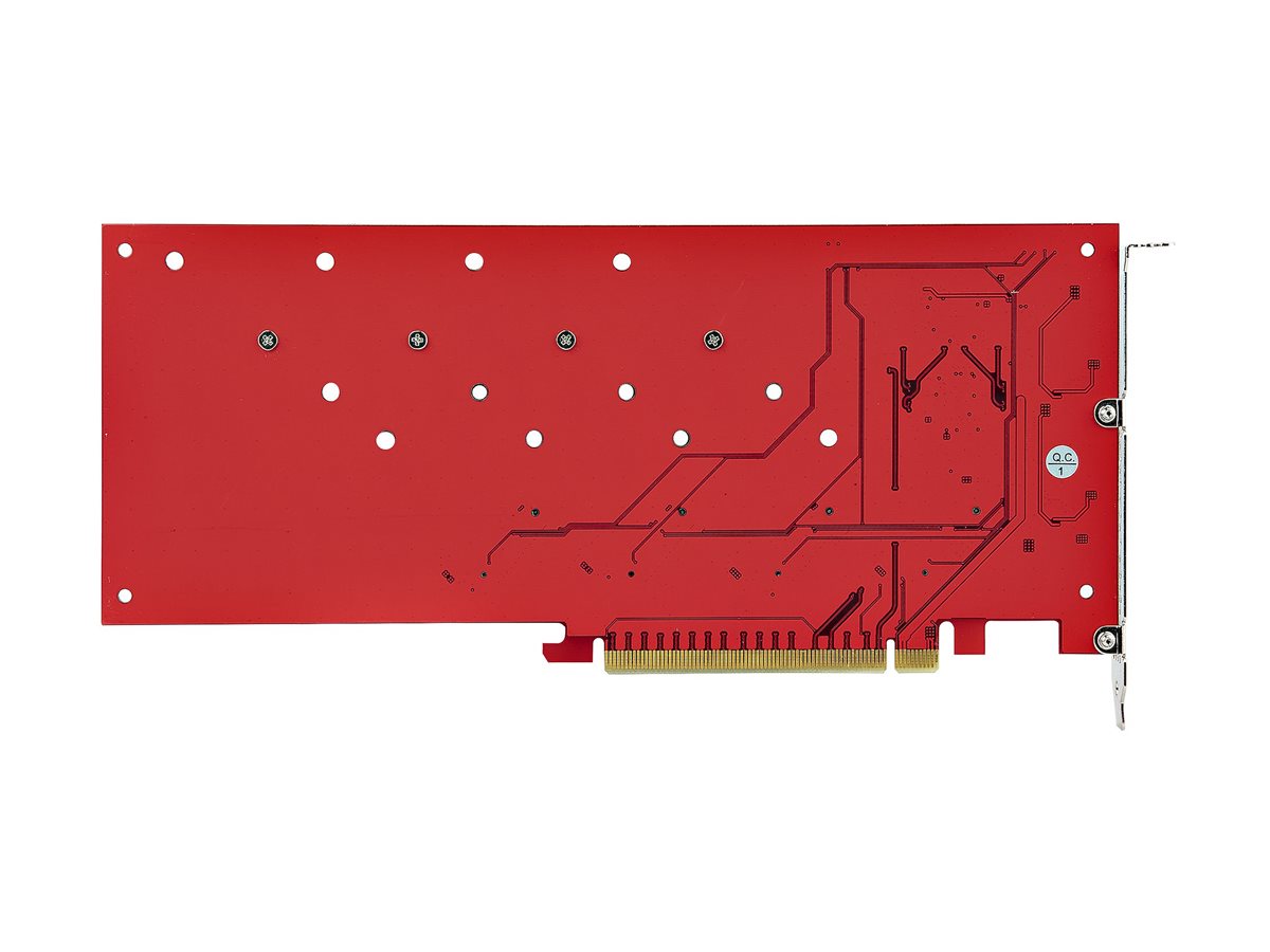 STARTECH.COM Quad M.2 PCIe Adapterkarte PCI Express 4.0 x16 auf Vierfach NVMe oder AHCI M-Key M.2 SSDs 7,8GBit/s je SSD Bifurkation STARTECH.COM Quad M.2 PCIe Adapterkarte PCI Express 4.0 x16 auf Vierfach NVMe oder AHCI M-Key M.2 SSDs 7,8GBit/s je SSD Bifurkation