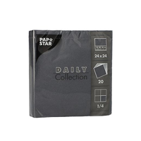 PAPSTAR Servietten Daily Collection schwarz 2-lagig 24,0 x 24,0 cm, 20 St. PAPSTAR Servietten Daily Collection schwarz 2-lagig 24,0 x 24,0 cm, 20 St.