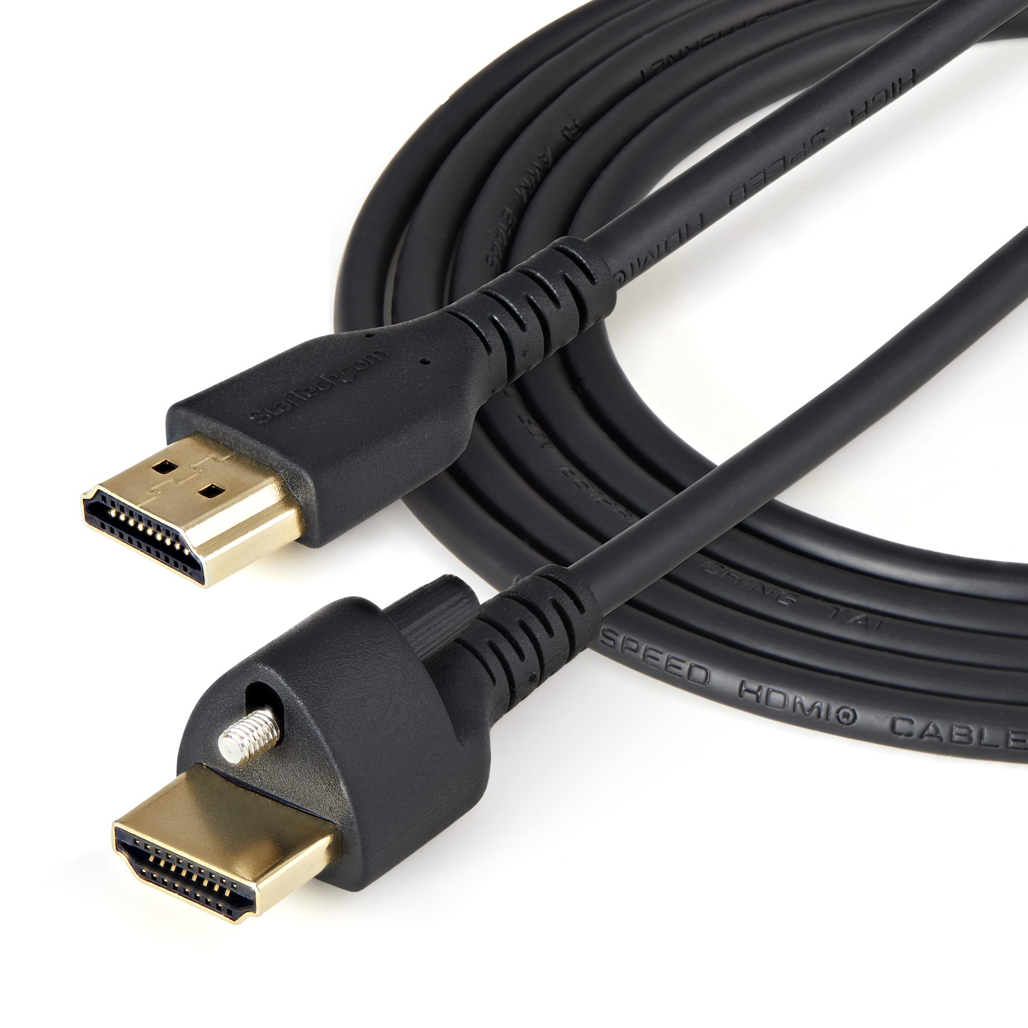 STARTECHCOM 1m HDMI Cable with Locking Screw 4K 60Hz HDR High Speed HDMI 20 Monitor Cable with Ethernet MM