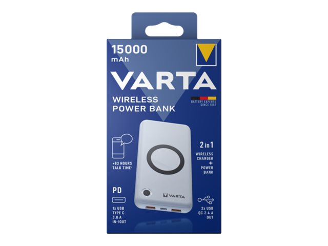 VARTA Wireless wireless Powerbank 15.000 mAh weià VARTA Wireless wireless Powerbank 15.000 mAh weiÃ