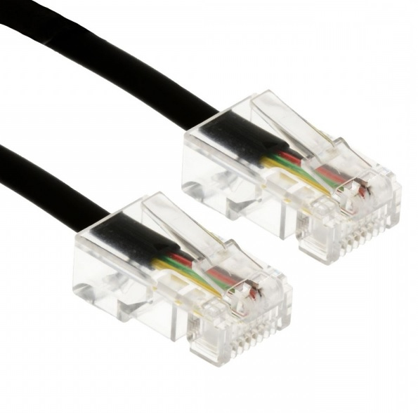 helos Anschlusskabel RJ45, 8P4C8P4C, 4adrig, 3 m, schwarz, lose