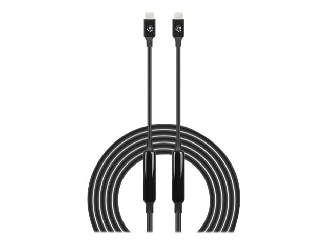 MANHATTAN USB 3.2 Gen 2 Aktives Typ-C Kabel USB-C Stecker 3m SuperSpeed+ USB 10 Gbit/s 60W / 3A vergoldete Kontakte schwarz