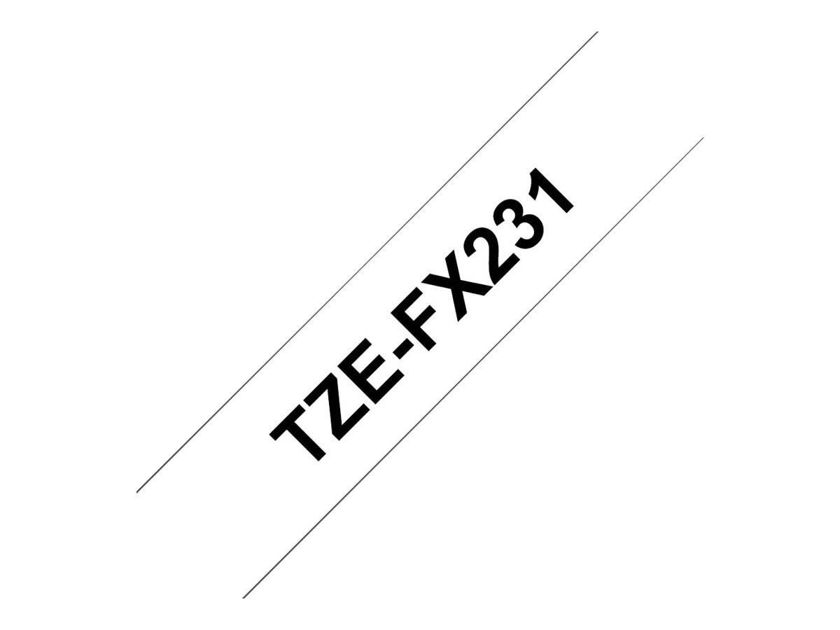 Schriftbandkassette Brother 12mm weiÃ/schwarz   TZEFX231