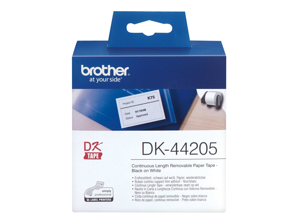 BROTHER P-Touch DK-44205 removable weiss thermal Papier 62mm x 30.48m