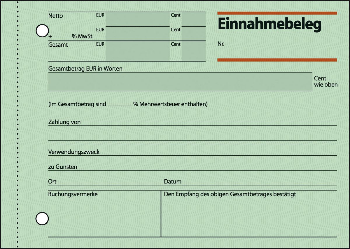 SIGEL Einnahmebeleg Formularbuch EB615