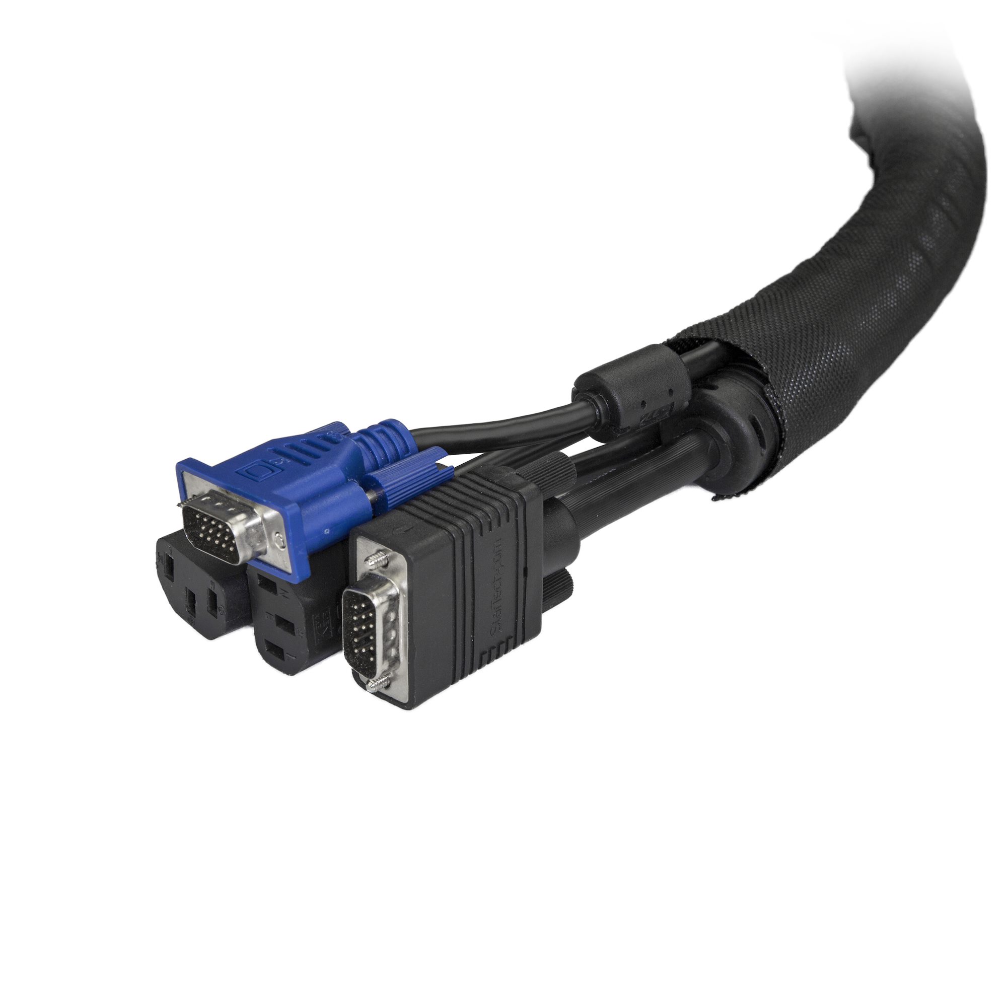 STARTECHCOM Cable Management Sleeve 2m Cable Management Tube Cord Hider Cable Organizer Cord Management Cable Hider
