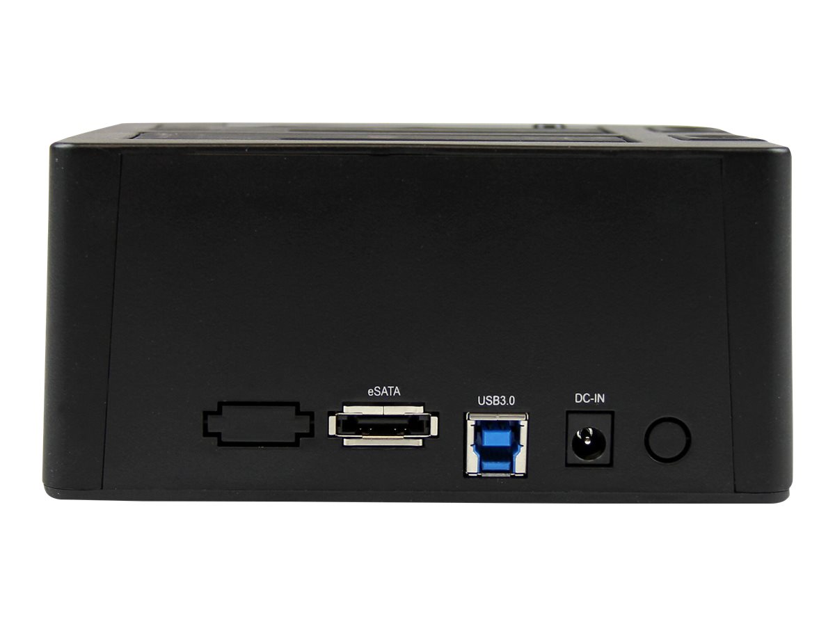 StarTech.com Dual-Bay USB 3.0 eSATA to SATA Hard Drive Docking Station, USB Hard Drive Dock, External 2.53.5 SATA IIIIII, SSDHDD Docking Station, Hot-Swap Hard Drive Bays - Top-Loading - Speicher-Controller - SATA 6Gb/s - eSATA 6Gb/s, USB 3.0