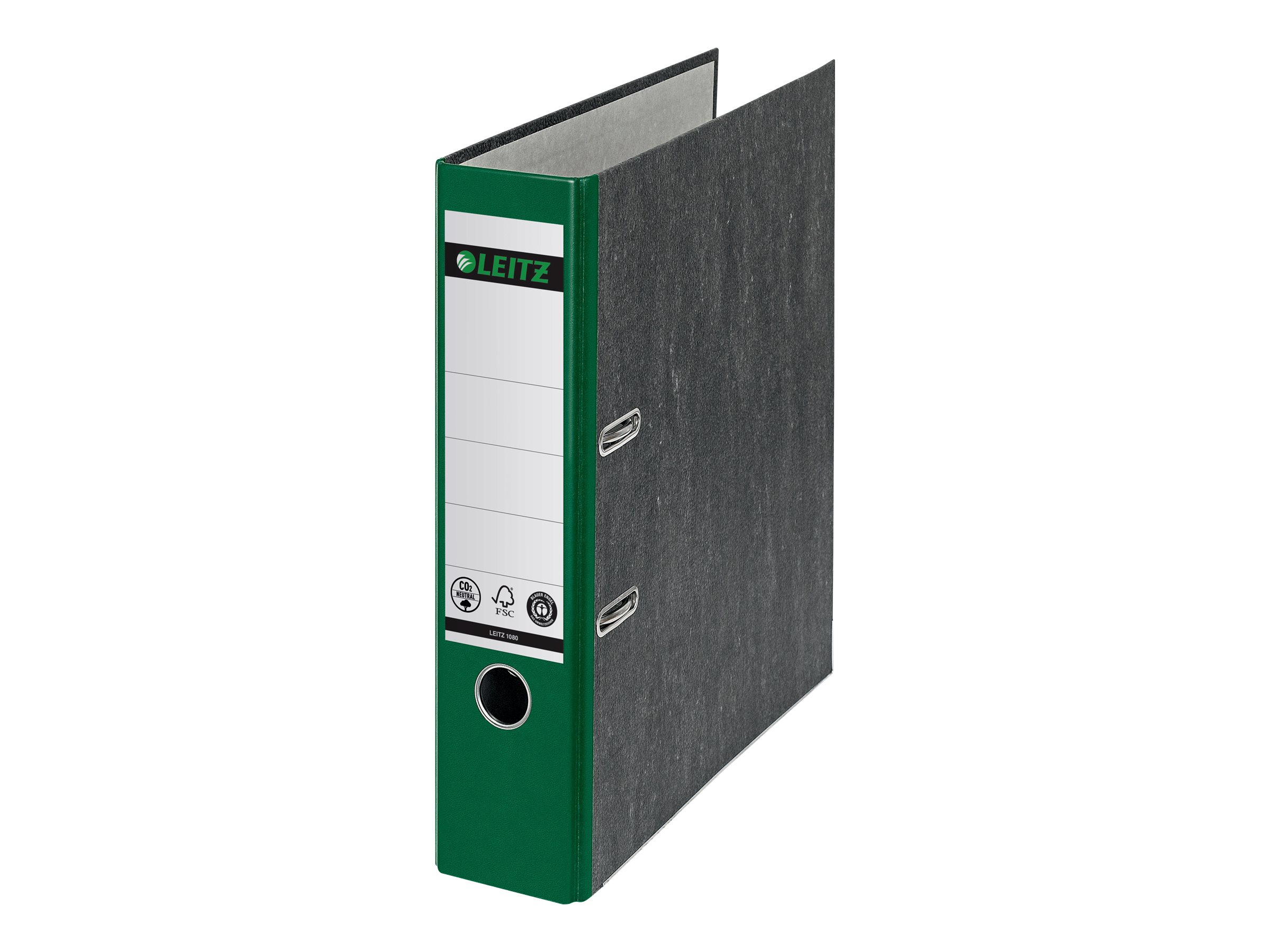 LEITZ 1080 Ordner gruen marmoriert Karton 8,0 cm DIN A4