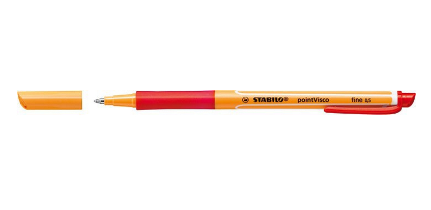 STABILO pointVisco Gelschreiber orange 0,5 mm, Schreibfarbe: rot, 10 St.