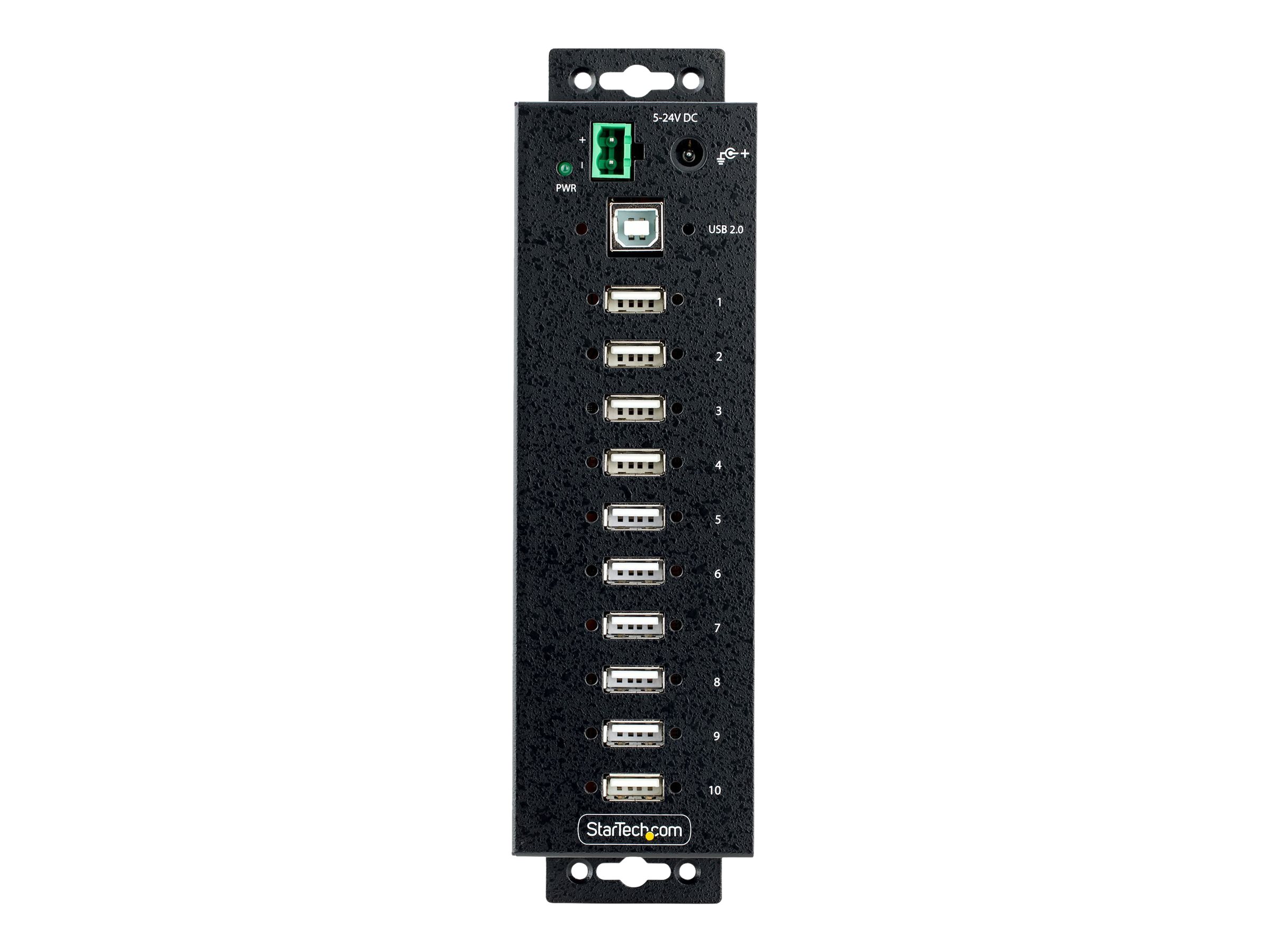 StarTech Industrie USB 2.0 Hub - 10-Ports - ESD-Schutz - Metallgehäuse