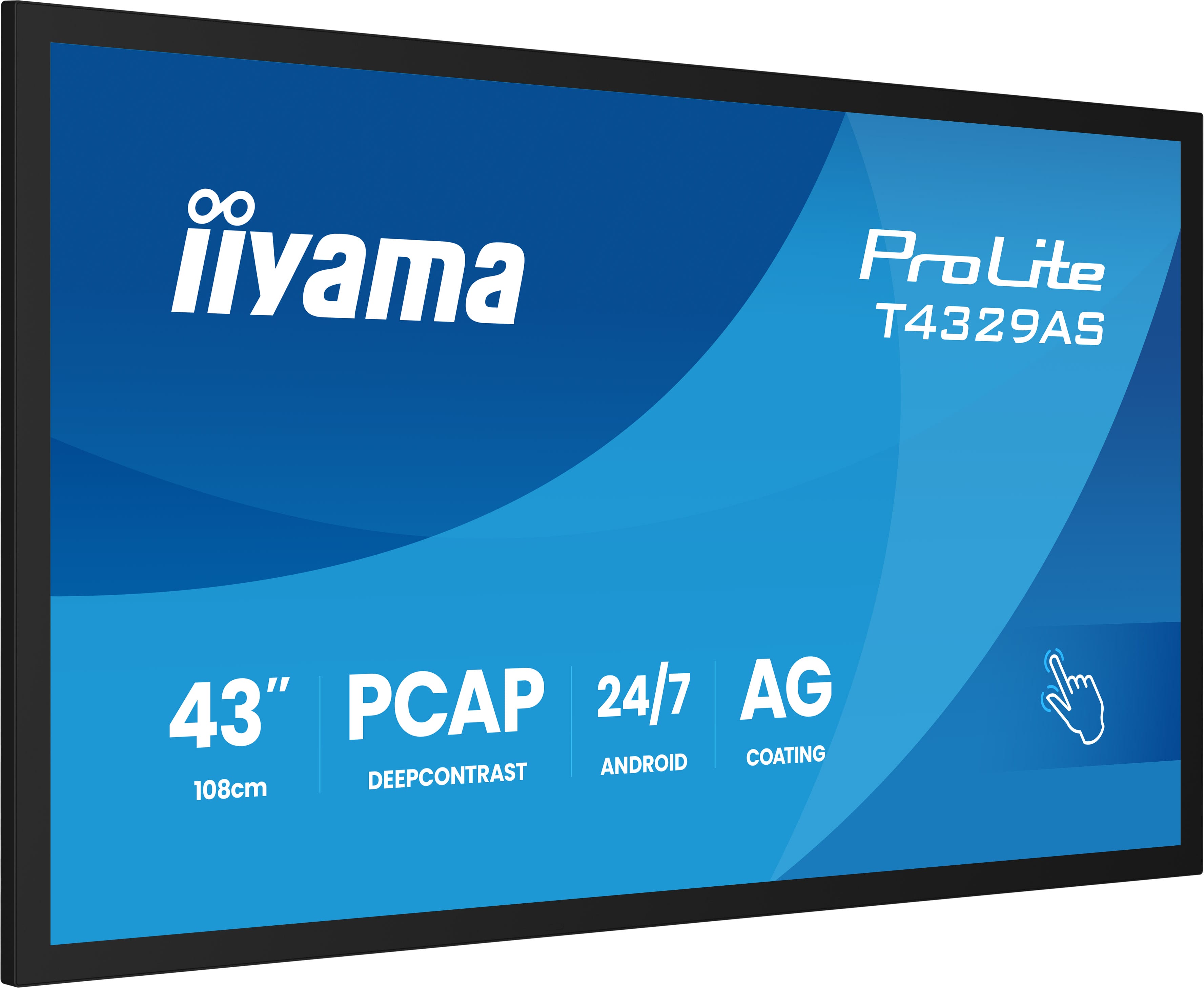 IIYAMA T4329ASB1AG 109,22cm 43Zoll AllInOne Interactive Display 3840x2160 4K UHD 4GB RAM 32GB Storage Android 14 2xHDMIUSBC
