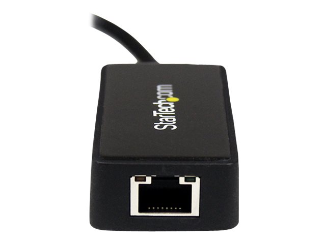 StarTech.com USB 3.0 SuperSpeed auf Gigabit Ethernet Lan Adapter mit USB Port - 10/100/1000 RJ45 NIC Netzwerkadapter - St/Bu - Schwarz - Netzwerkadapter - USB 3.0 - Gigabit Ethernet