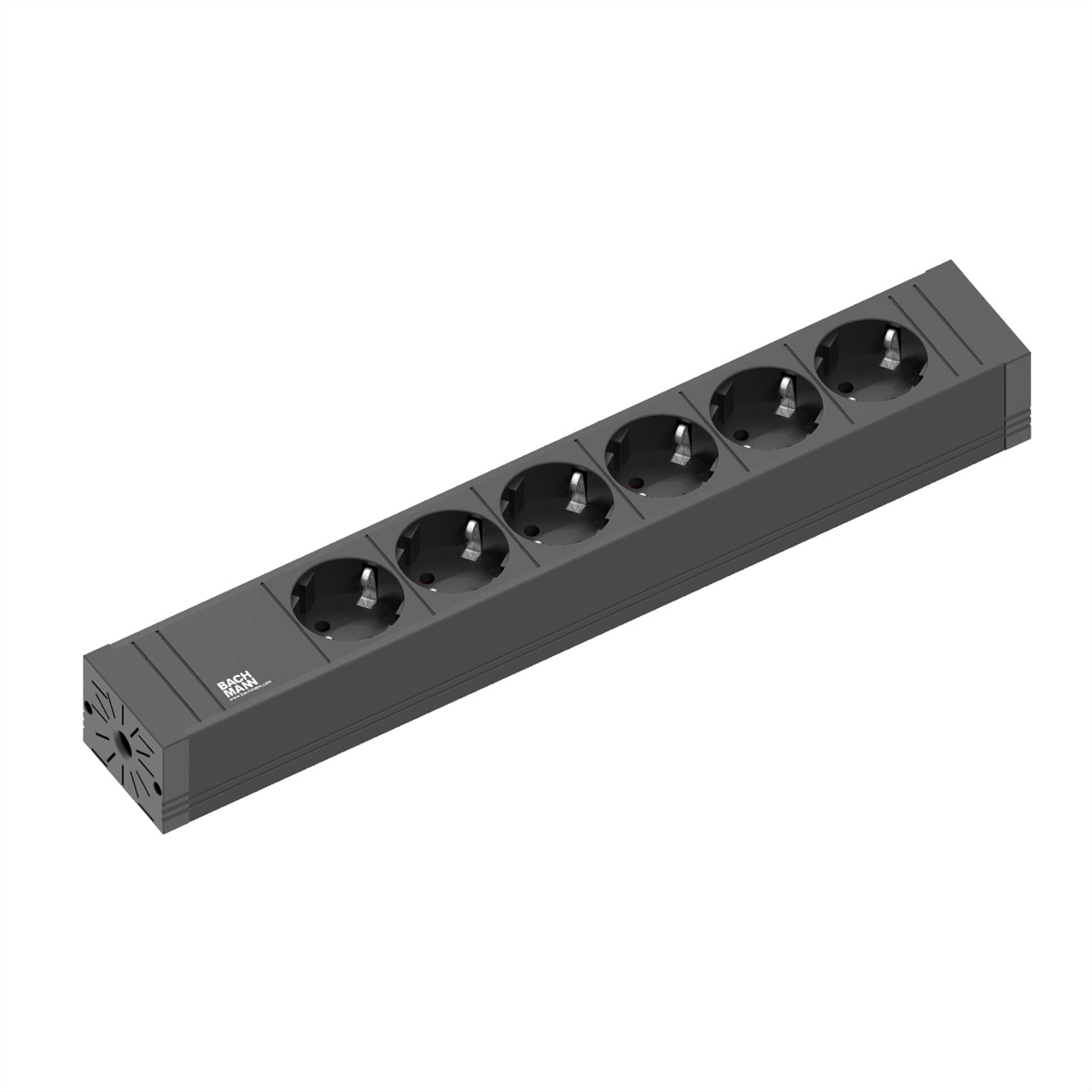 Bachmann Steckdosenleiste CONNECT LINE 6-fach, schwarz, 2,0m, ohne Schalter