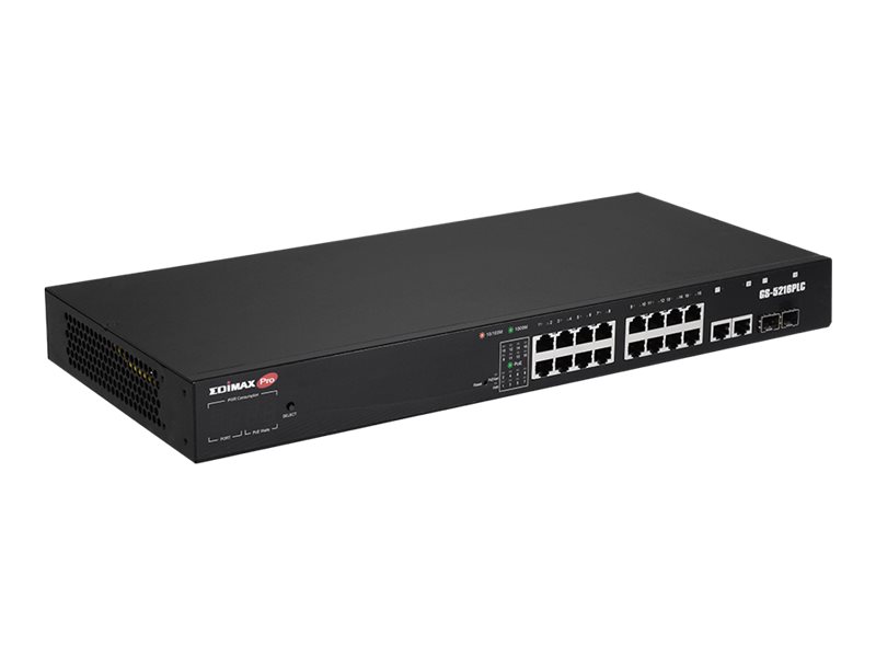 Edimax VLAN 18Port Gigabit PoE Web Smart Switch mit 2 Gigabit RJ45SFP Ports