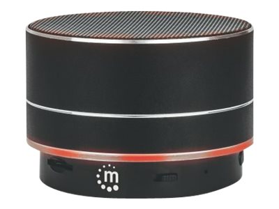 MANHATTAN Metallic LED-Bluetooth-Lautsprecher buntes Licht Bedienelemente USB-A-Port MicroSD-Kartenslot 3,5mm-Klinkenbuchse schwarz