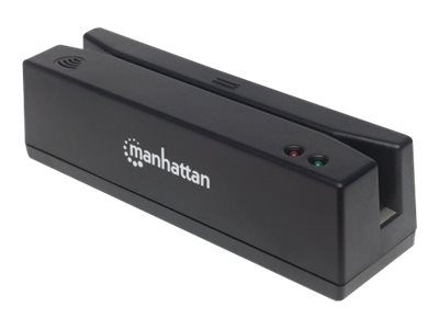 Manhattan USB-A Magnetic Strip Card Reader, Triple Track Reader, Keyboard Wedge Decoder, Cable 1.5m, Black, Three Year Warranty, Box - Magnetkartenleser (Spuren 1, 2 & 3)
