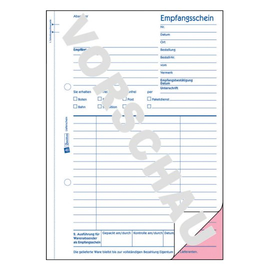 AVERY Zweckform Lieferschein mit Empfangsschein Formularbuch 726