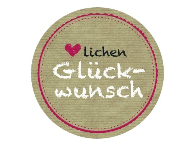 AVERY Zweckform Aufkleber 56814 Herzlichen Glückwunsch, 50 Etiketten