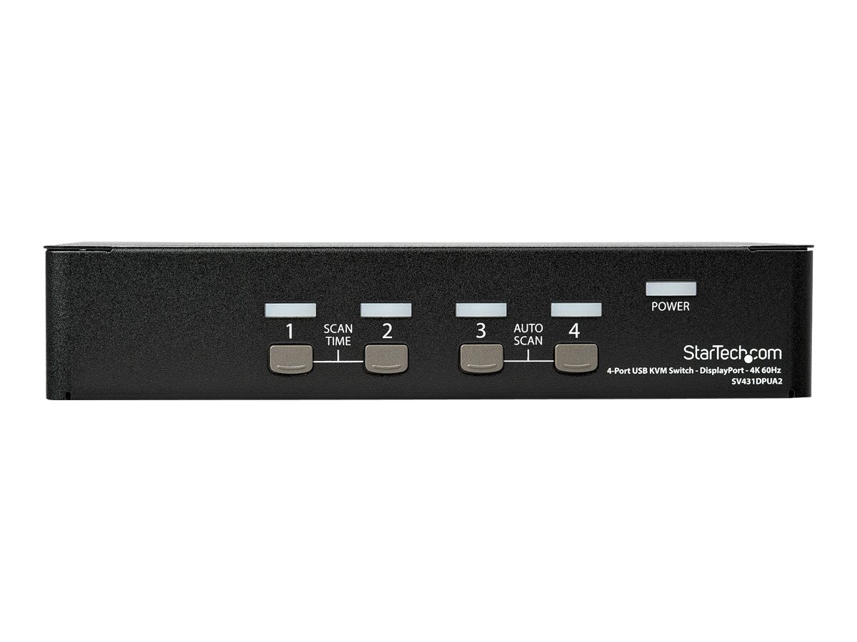STARTECH.COM 4 Port DisplayPort KVM Switch - DP 1.2 KVM - 4K 60Hz - DisplayPort Switch - DisplayPort Umschaltbox - USB KVM Switch