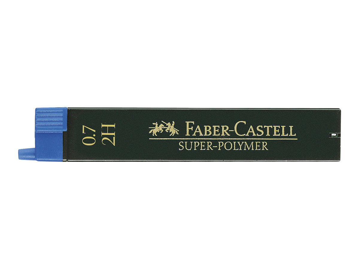 FABER-CASTELL SUPER-POLYMER Feinminen-Bleistiftminen schwarz 2H 0,7 mm, 12 St.
