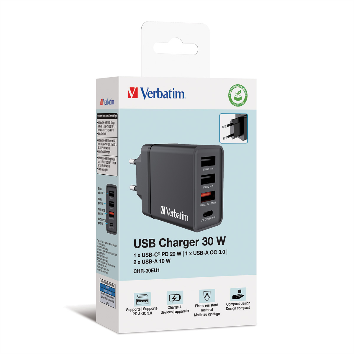 verbatim CHR30EU1 Ladeadapter schwarz, 30 W