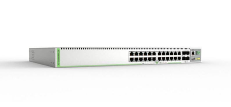 ALLIED L3 Stackable Switch 24x 101001000T 4x SFP Ports single fixed power supply EU Power Cord