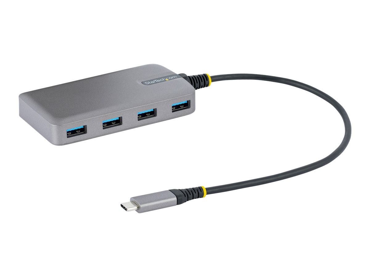 4 Port USB C Hub - USB C auf 4x USB-A 5Gbit/s Hub mit Zusatzstromanschluss - USB C auf USB3.0 Verteiler - Mini USB C